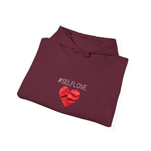 SELFLOVE HOODIE (BLACK-RED HEART Unisex Heavy Blend™ Hooded Sweatshirt)