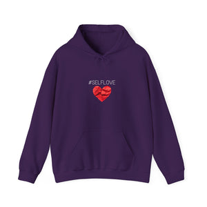 SELFLOVE HOODIE (BLACK-RED HEART Unisex Heavy Blend™ Hooded Sweatshirt)