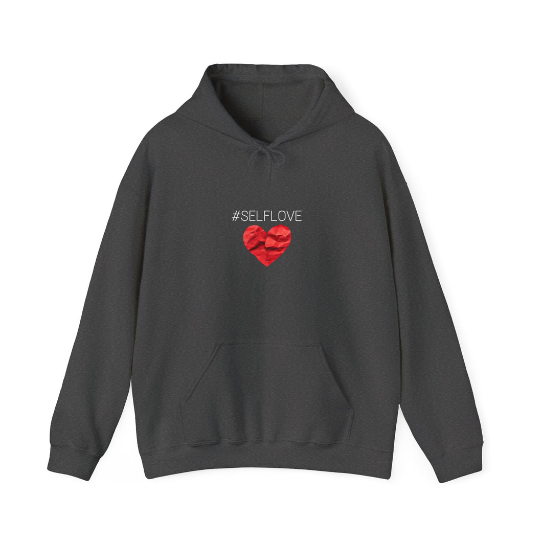 SELFLOVE HOODIE (BLACK-RED HEART Unisex Heavy Blend™ Hooded Sweatshirt)