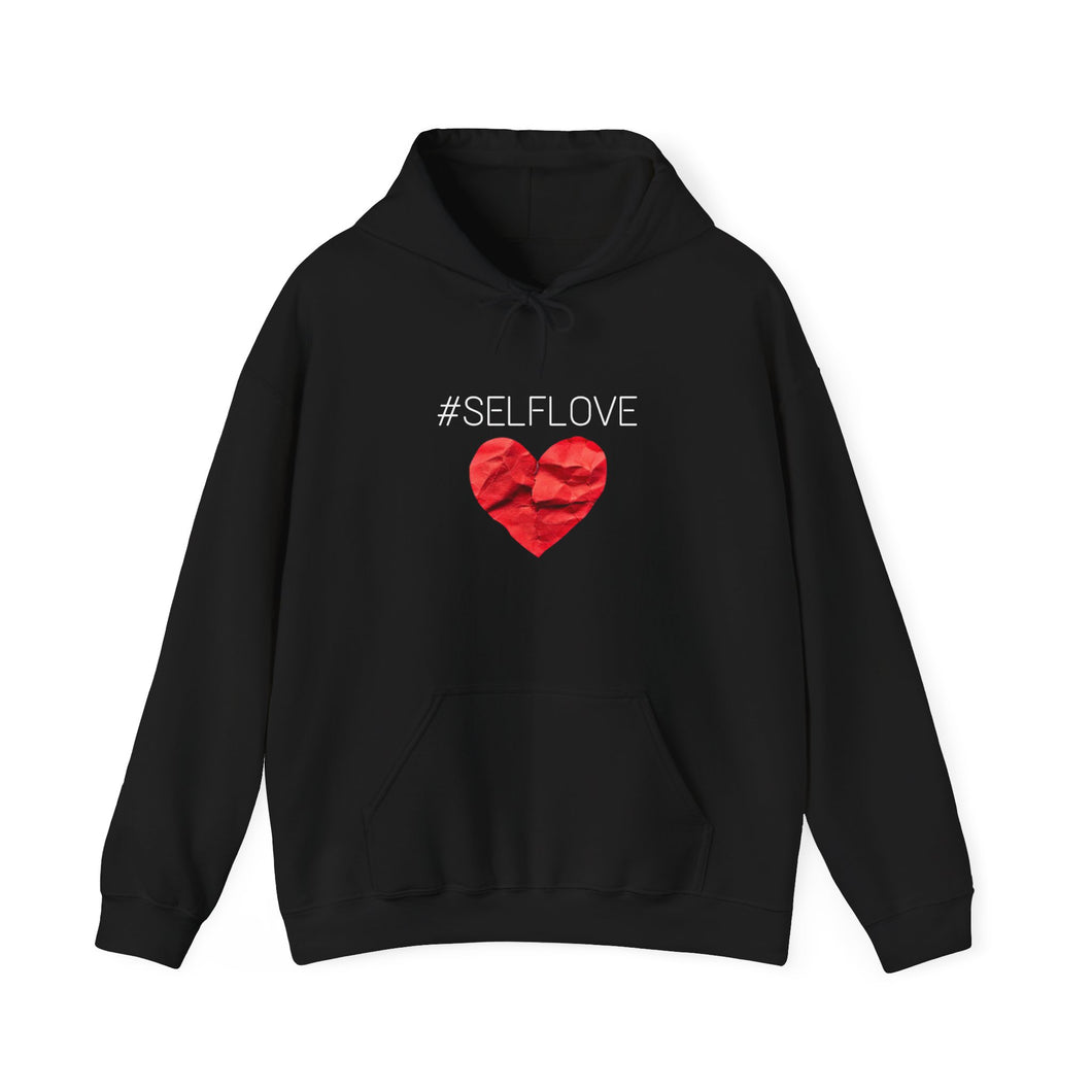 SELFLOVE HOODIE (BLACK-RED HEART Unisex Heavy Blend™ Hooded Sweatshirt)