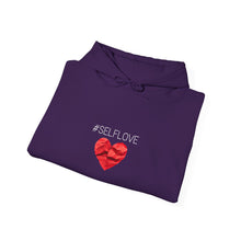 Load image into Gallery viewer, SELFLOVE HOODIE (BLACK-RED HEART Unisex Heavy Blend™ Hooded Sweatshirt)