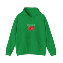 Load image into Gallery viewer, SELFLOVE HOODIE (BLACK-RED HEART Unisex Heavy Blend™ Hooded Sweatshirt)