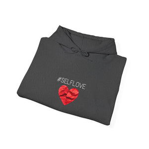 SELFLOVE HOODIE (BLACK-RED HEART Unisex Heavy Blend™ Hooded Sweatshirt)