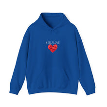 Load image into Gallery viewer, SELFLOVE HOODIE (BLACK-RED HEART Unisex Heavy Blend™ Hooded Sweatshirt)