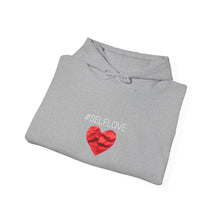 Load image into Gallery viewer, SELFLOVE HOODIE (BLACK-RED HEART Unisex Heavy Blend™ Hooded Sweatshirt)