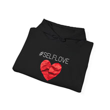 Load image into Gallery viewer, SELFLOVE HOODIE (BLACK-RED HEART Unisex Heavy Blend™ Hooded Sweatshirt)