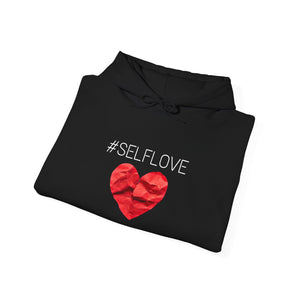 SELFLOVE HOODIE (BLACK-RED HEART Unisex Heavy Blend™ Hooded Sweatshirt)