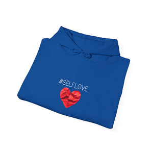 SELFLOVE HOODIE (BLACK-RED HEART Unisex Heavy Blend™ Hooded Sweatshirt)