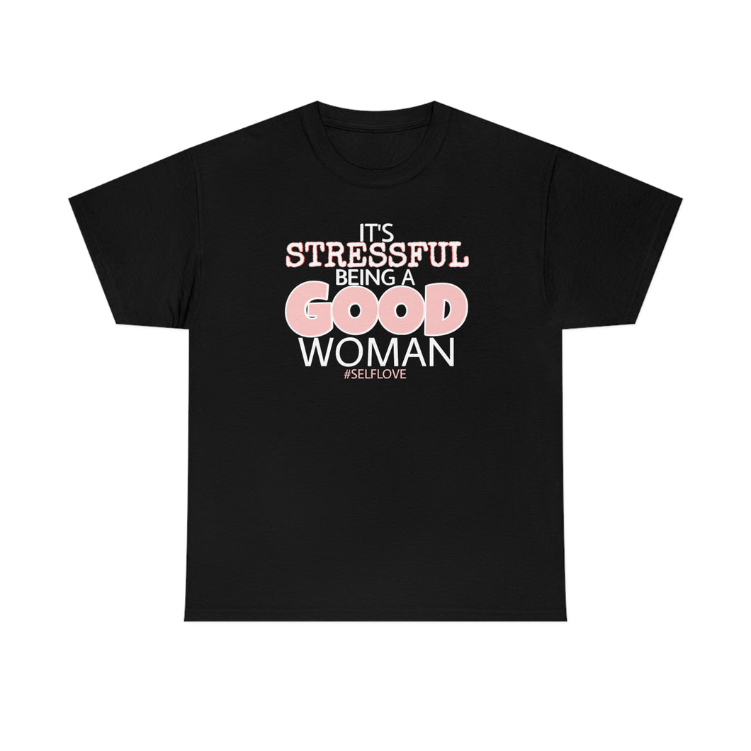 GOOD WOMAN#SelfLove (Unisex Heavy Cotton Tee)(black)